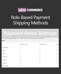 Woocommerce Role Based Payment Shipping Methods